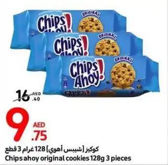 Carrefour Chips ahoy original cookies 128g 3 pieces offer