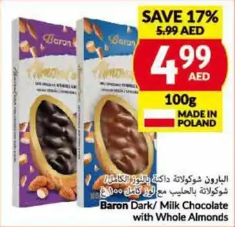 Viva Baron Dark / Milk Chocolate with Whole Almonds 100g offer