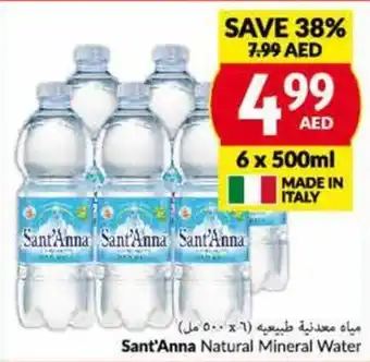 Viva Sant' Anna Natural Mineral Water 6 x 500mL offer
