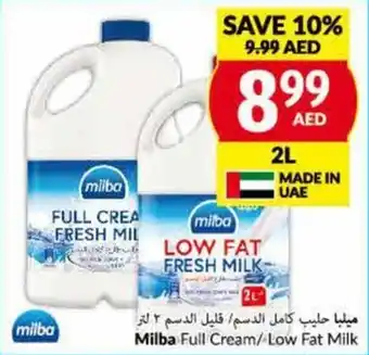 Viva Milba Full Cream / Low Fat Milk 2L offer