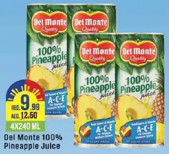 West Zone Supermarket Del Monte 100% Pineapple Juice 4 x 240mL offer