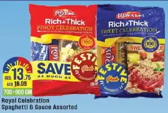 West Zone Supermarket Royal Celebration Spaghetti & Sauce Assorted 700 + 900gm offer