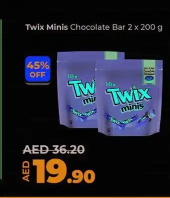 Lulu Hypermarket Twix Minis Chocolate Bar 2 x 200 g offer
