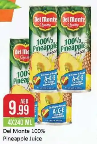 West Zone Supermarket Del Monte 100% Pineapple Juice 4X240 ML offer