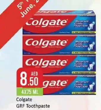 West Zone Supermarket Colgate GRF Toothpaste 4X75 ML offer