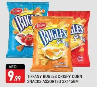 Shaklan TIFFANY BUGLES CRISPY CORN SNACKS ASSORTED 3X145GM offer