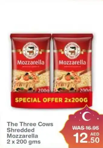 Choithrams The Three Cows Shredded Mozzarella 2 x 200 gms offer