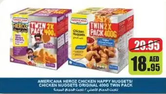 Choithrams AMERICANA HEROZ CHICKEN HAPPY NUGGETS! CHICKEN NUGGETS ORIGINAL 4000 TWIN PACK offer
