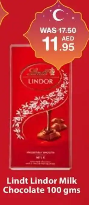 Choithrams Lindt Lindor Milk Chocolate 100 gms offer