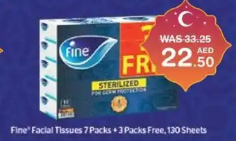 Choithrams Fine Facial Tissues 7 Packs +3 Packs Free 130 Sheets offer