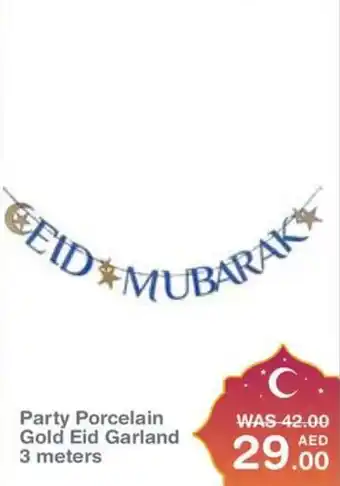 Choithrams Party Porcelain Gold Eid Garland 3 meters offer