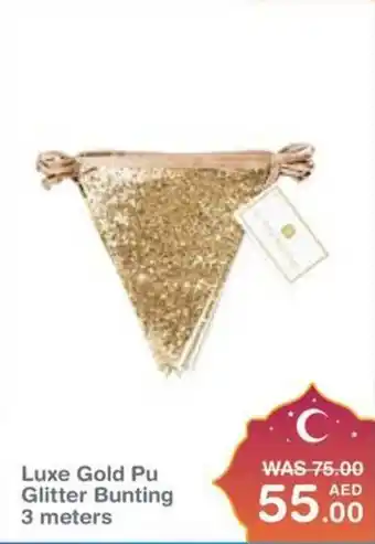Choithrams Luxe Gold Pu Glitter Bunting 3 meters offer