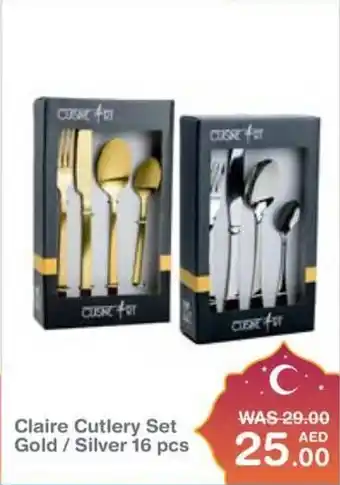 Choithrams Claire Cutlery Set Gold Silver 16 pcs offer