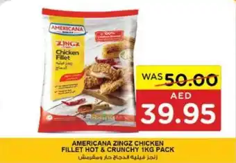 Spar AMERICANA ZINGZ CHICKEN FILLET HOT AND CRUNCHY 1KG PACK offer