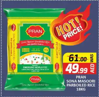 Al Madina Hypermarket PRAN SONA MASOORI PARBOILED RICE 18KG offer