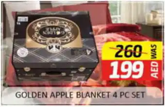 Al Madina Hypermarket GOLDEN APPLE BLANKET 4 PC SET offer