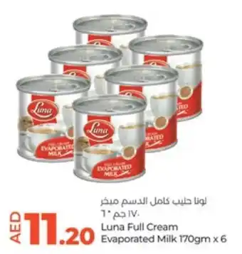 LuLu Express Luna Full Cream Evaporated Milk 170gm x 6 offer