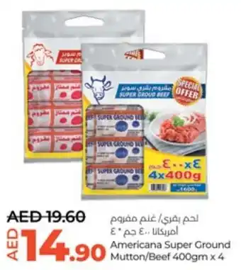 LuLu Express Americana Super Ground Mutton/Beef 400gm x 4 offer