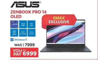 Emax ASUS ZENBOOK PRO 14 OLED offer
