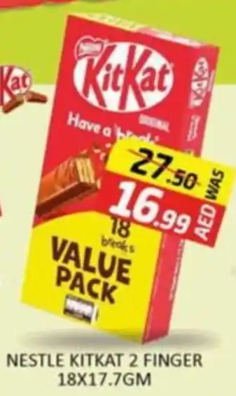 Al Madina NESTLE KITKAT 2 FINGER 18X17.7GM offer