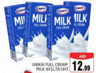 Pasons UNIKAI FULL CREAM MILK 4X1LTR UHT offer
