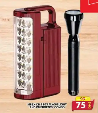 Grand Hyper Market IMPEX CB 2283 FLASH LIGHT AND EMERGENCY COMBO offer