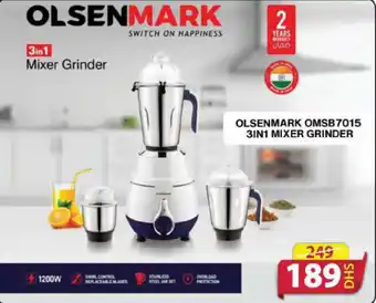 Grand Hyper Market OLSENMARK OMSB7015 3IN1 MIXER GRINDER offer