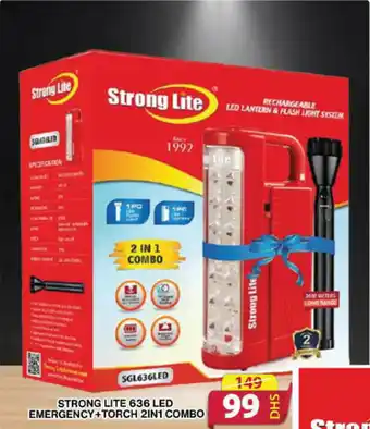 Grand Hyper Market STRONG LITE 636 LED EMERGENCY + TORCH 2IN1 COMBO offer