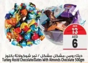Safari Hypermarket Turkey Asstd Chocolate / Dates With Almonds Chocolate 500gm offer