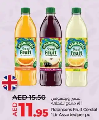 Lulu Hypermarket Robinsons Fruit Cordial 1Ltr Assorted per pc offer