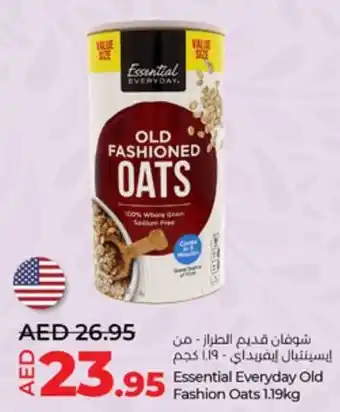 Lulu Hypermarket Essential Everyday Old Fashion Oats 1.19kg offer
