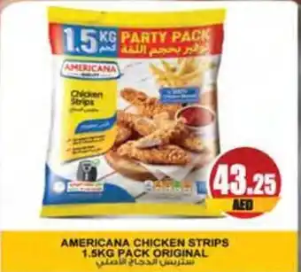 Almaya supermarket AMERICANA CHICKEN STRIPS 1.5KG PACK ORIGINAL offer