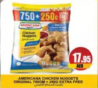 Almaya supermarket AMERICANA CHICKEN NUGGETS ORIGINAL 750GM + 250G EXTRA FREE offer