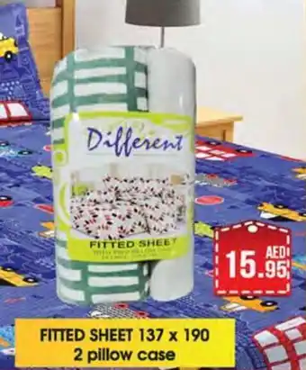 Almaya supermarket FITTED SHEET 137 x 190 2 pillow case offer