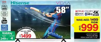 Nesto Hisense 4K UHD VIDAA Smart LED TV 58" offer