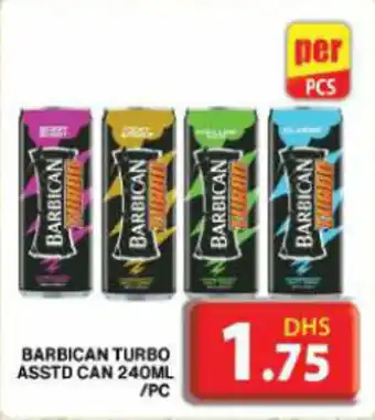 Grand Hyper Market BARBICAN TURBO ASSTD CAN 240ML offer