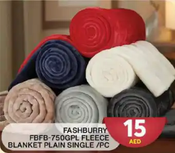 Grand Hyper Market FASHBURRY FBFB-750GPL FLEECE BLANKET PLAIN SINGLE / PC offer
