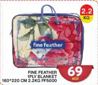 Grand Hyper Market FINE FEATHER 1PLY BLANKET 160 X 220CM / 2.2KG offer
