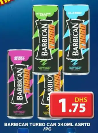 Grand Hyper Market BARBICAN TURBO CAN 240ML ASRTD /PC offer