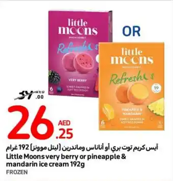 Carrefour Little Moons very berry or pineapple & mandarin ice cream 192g offer