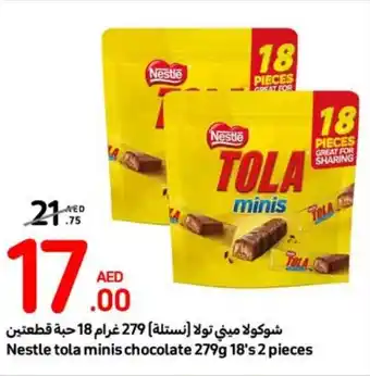 Carrefour Nestle tola minis chocolate 279g 18's 2 pieces offer