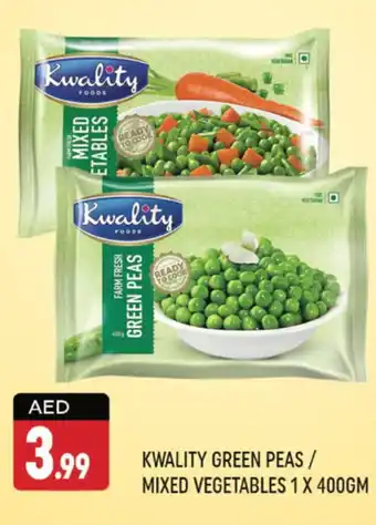 Shaklan KWALITY GREEN PEAS MIXED VEGETABLES 1 X 400GM offer
