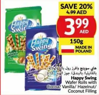 Viva Happy Swing Wafer Rolls with Cocoa/ Vanilla/ Hazelnut/ Coconut Filling offer