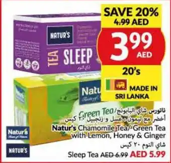 Viva Natur's Chamomile Tea/ Green Tea with Lemon, Honey & Ginger offer