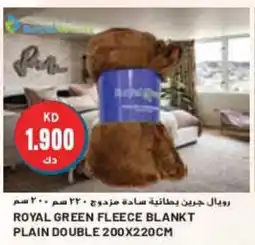 Grand Mall Sharjah ROYAL GREEN FLEECE BLANKT PLAIN DOUBLE 200X220CM offer