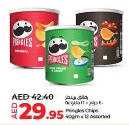 Lulu Hypermarket Pringles Chips 40gm x 12 Assorted offer