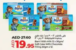 Lulu Hypermarket Barni With Milk 12 x 30gm/ Soft Cake With Chocolate Filling 30gm x 12 offer