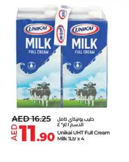 Lulu Hypermarket Unikai UHT Full Cream Milk 1Ltr x 4 offer