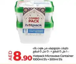 Lulu Hypermarket Hotpack Microwave Container 1000ml 5s+500ml 5s offer