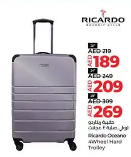 Lulu Hypermarket Ricardo Oceano 4Wheel Hard Trolley 20CM offer